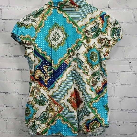 Van Heusen Multi Pattern Paisley Polka-dot Shirt Size XL - Picture 9 of 11